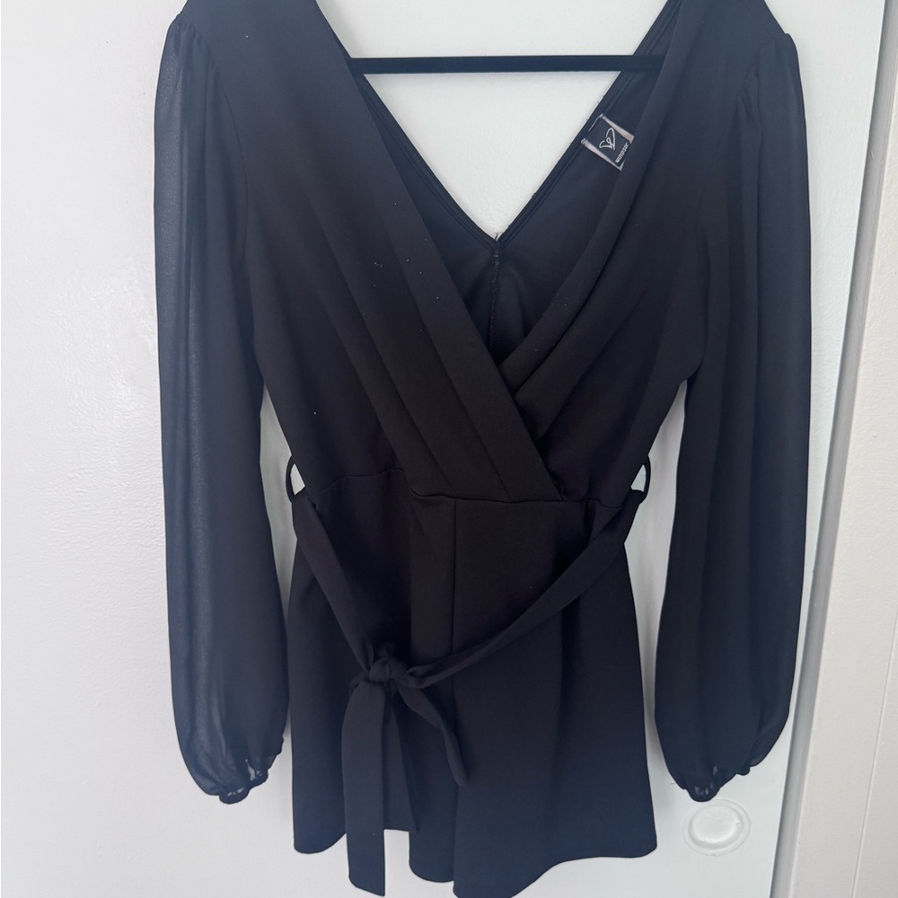 Elegant Black Wrap Top